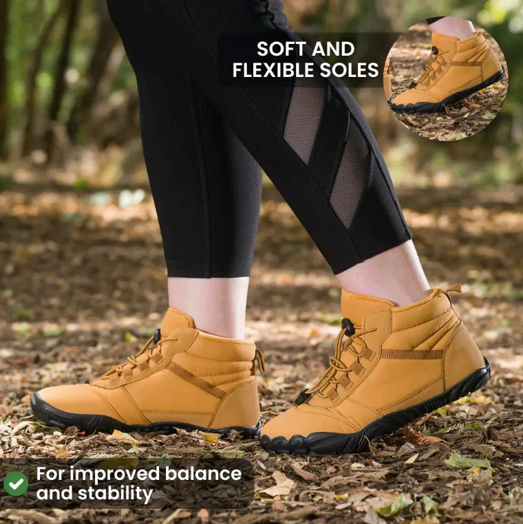 Non-slip & Waterproof Winter Barefoot Hike Footwear - Brown