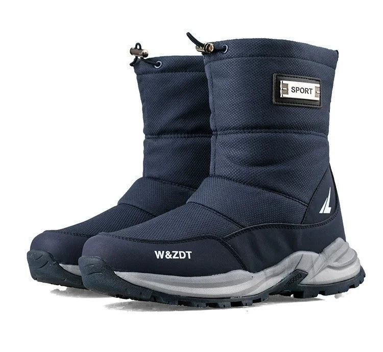 Men's winter outdoor thickened warm waterproof anti-slip high-top snow boots