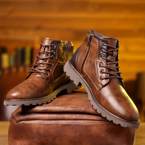 Leather Boots With Zip