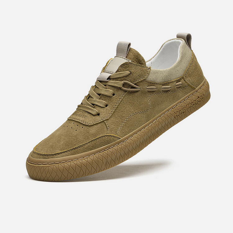 Men Casual Suede Sneakers With Textured Sole