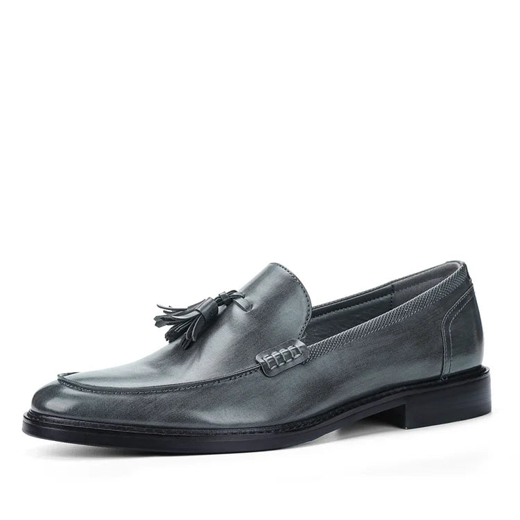 Men's Wood Grain Tassel Formal Business Loafers