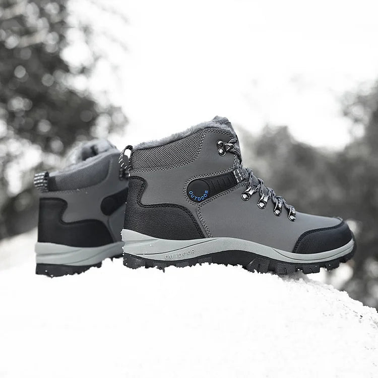 Orthopedic Men's Winter Outdoor Sports Lace Up Hiking Snow Boots
