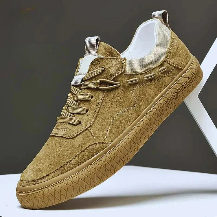 Men Casual Suede Sneakers With Textured Sole