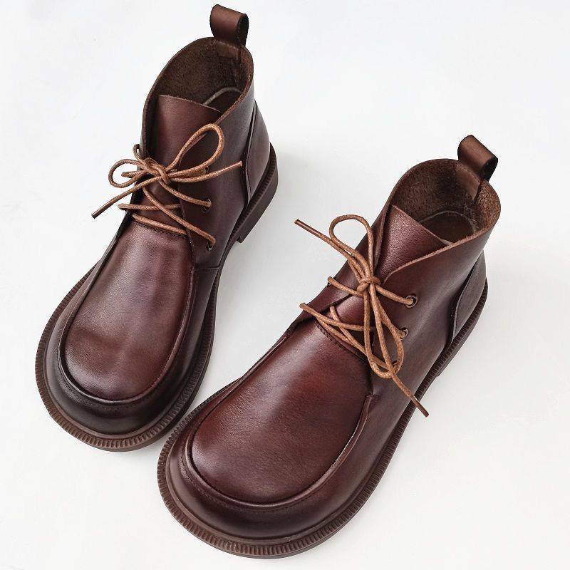 Women's Round toe Lace up Ankle Boots Shoes
