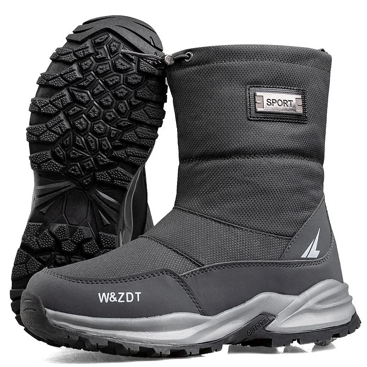 Men's winter outdoor thickened warm waterproof anti-slip high-top snow boots