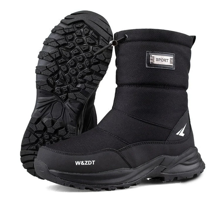 Men's winter outdoor thickened warm waterproof anti-slip high-top snow boots