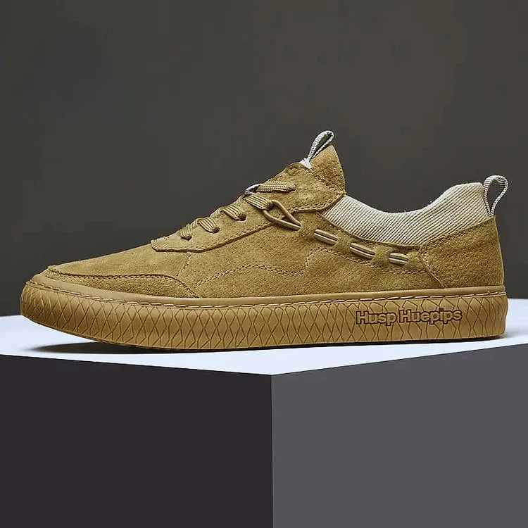 Men Casual Suede Sneakers With Textured Sole