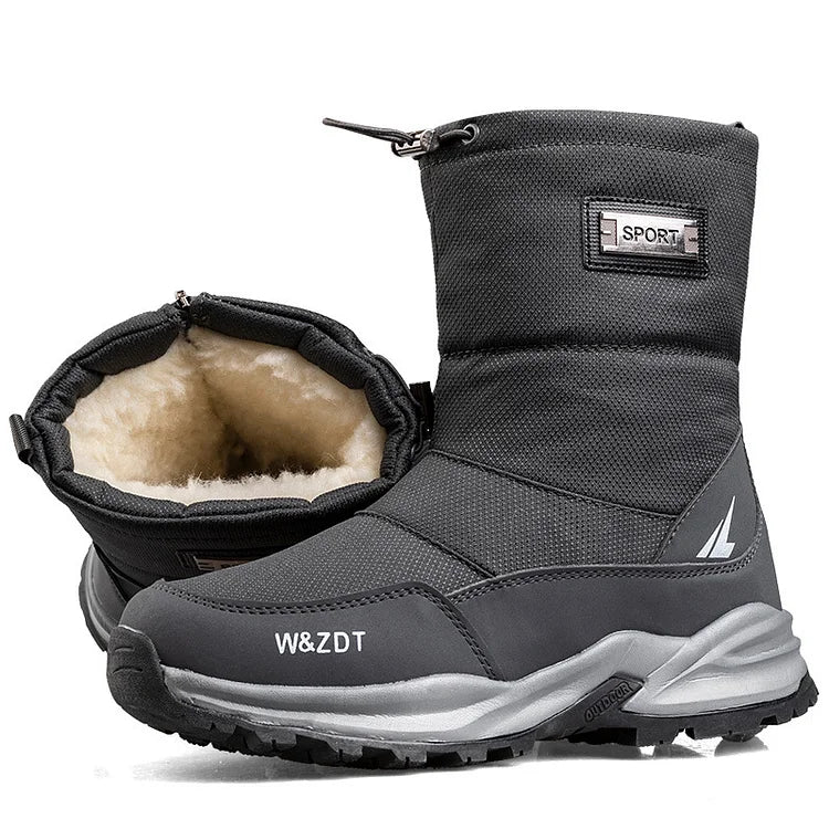 Men's winter outdoor thickened warm waterproof anti-slip high-top snow boots