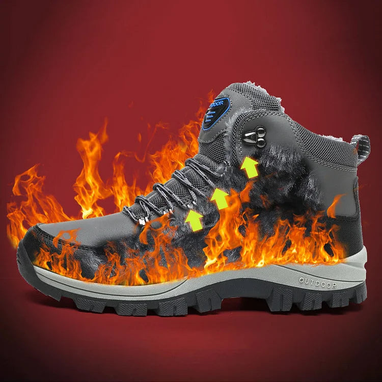 Orthopedic Men's Winter Outdoor Sports Lace Up Hiking Snow Boots