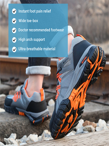 Orthopedic Shoes Men Steel Toe Lace Puncture-Proof Work
