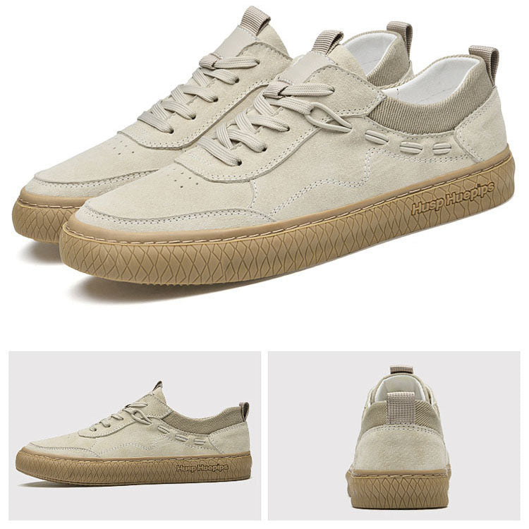 Men Casual Suede Sneakers With Textured Sole