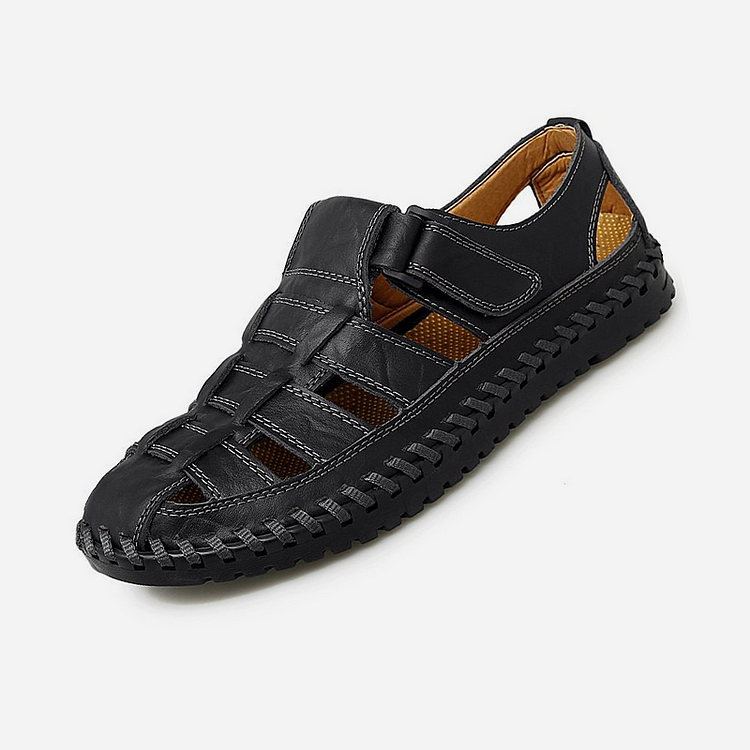 Men's Outdoor Daily Hand-sewn Soft Leather Casual Sandals