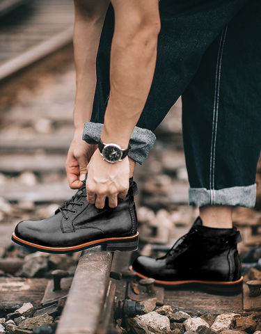 Mens Waterproof Non-slip Arch Support Vintage Casual Chukka Boots