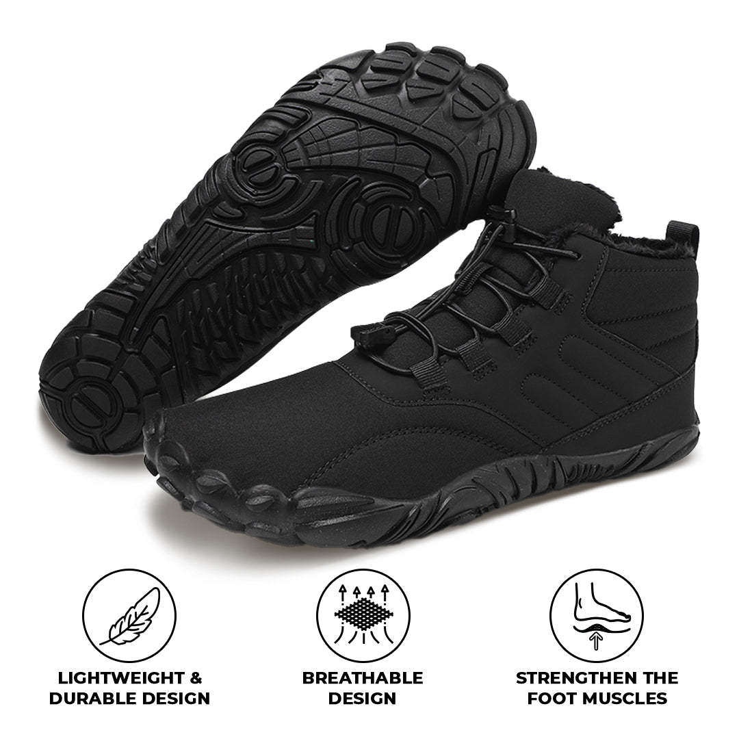 Caspar Flex Non-Slip & waterproof winter barefoot Orthotic Shoes - Black