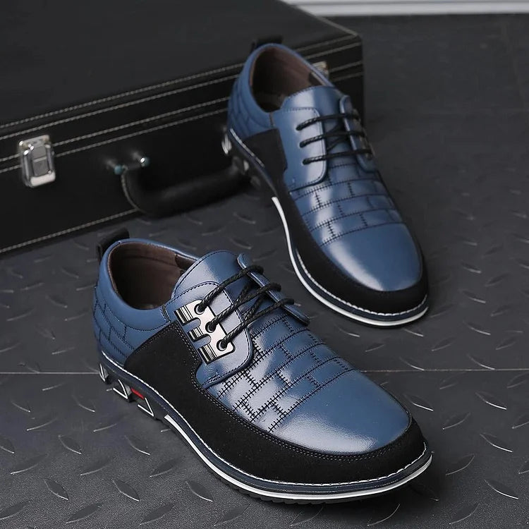 Men's Casual Leather Shoes British Lace Up Business Classic Loafers Oxford Comfortable Breathable Driving Office