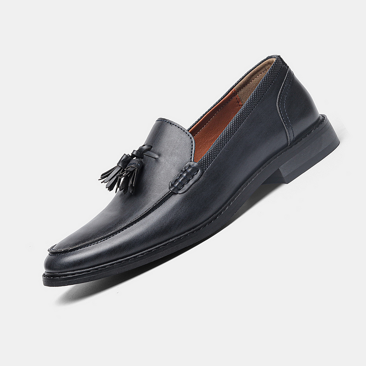 Men's Wood Grain Tassel Formal Business Loafers