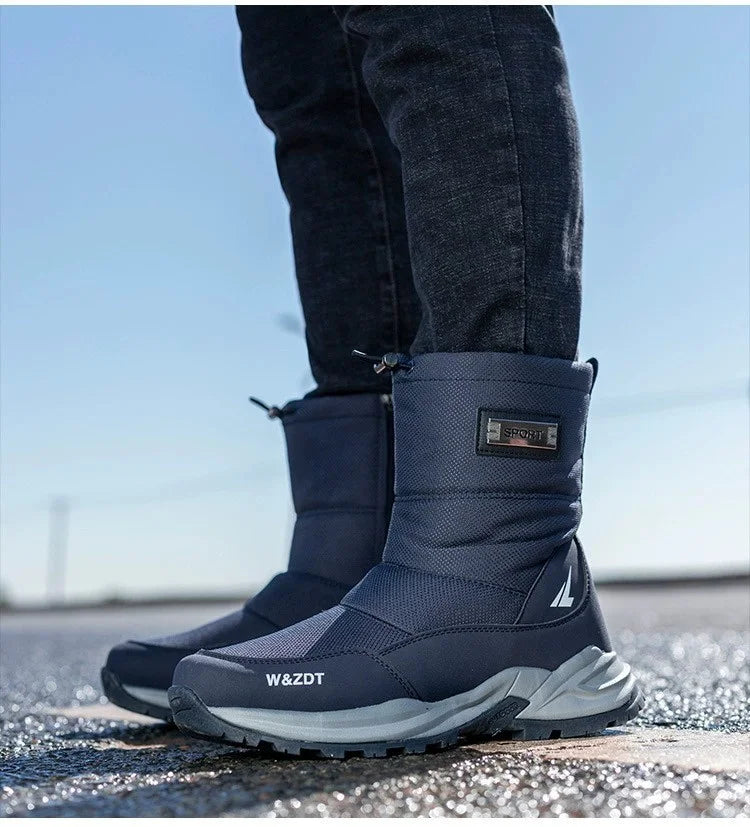 Men's winter outdoor thickened warm waterproof anti-slip high-top snow boots