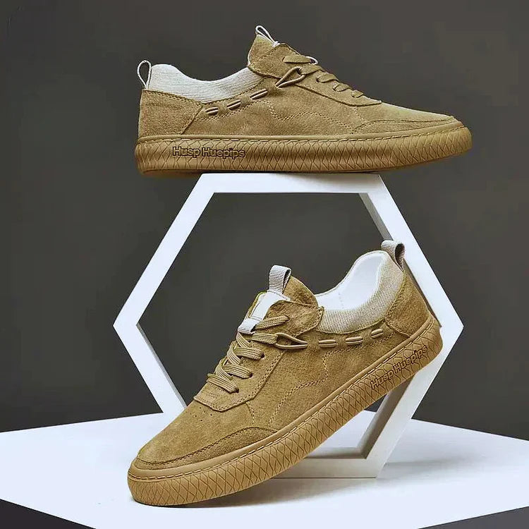 Men Casual Suede Sneakers With Textured Sole