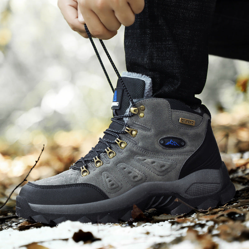 Winter Outdoor Warm Thick-Soled Non-Slip High-Top Hiking Shoes