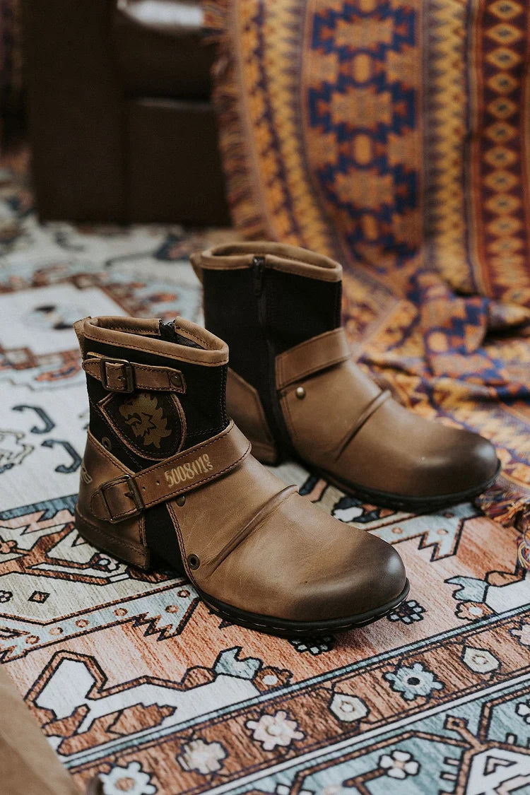 Men Orthopedic Boots Ground Leather Winter Shoes