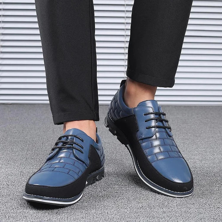 Men's Casual Leather Shoes British Lace Up Business Classic Loafers Oxford Comfortable Breathable Driving Office