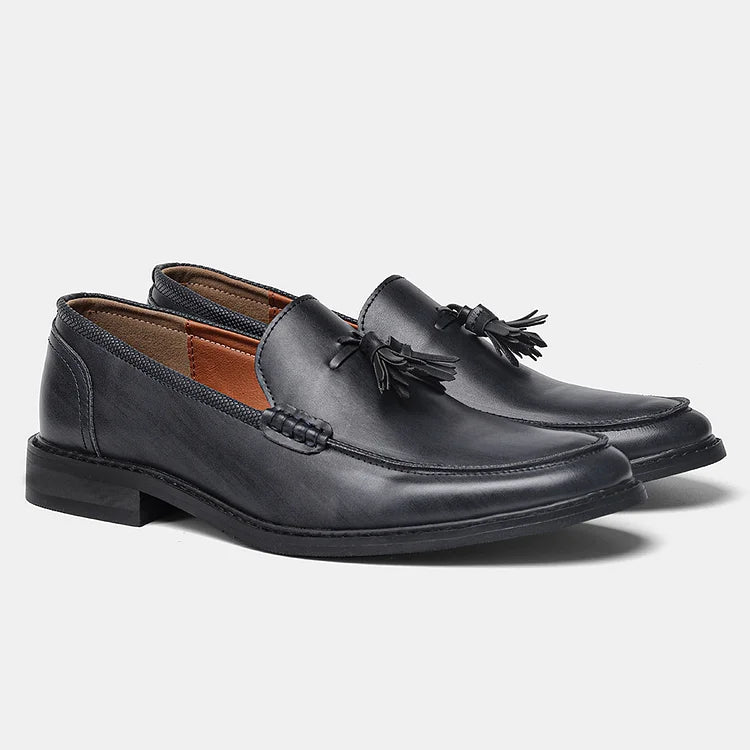 Men's Wood Grain Tassel Formal Business Loafers