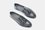 Men's Wood Grain Tassel Formal Business Loafers