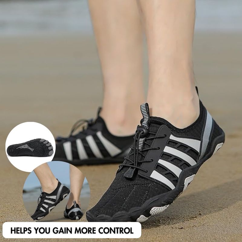 EcoTrek Wide Toe Box Orthotic Shoes Healthy & Non-Slip barefoot Orthotic Shoes - Black