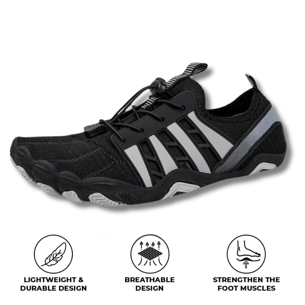 EcoTrek Wide Toe Box Orthotic Shoes Healthy & Non-Slip barefoot Orthotic Shoes - Black