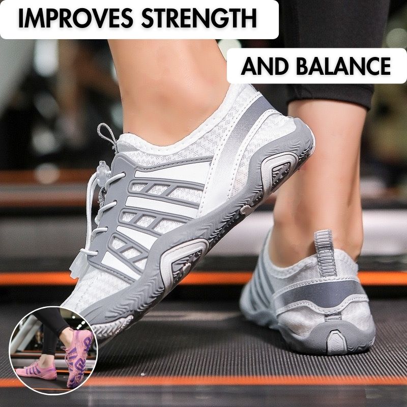 EcoTrek Wide Toe Box Orthotic Shoes Healthy & Non-Slip barefoot Orthotic Shoes - Gray