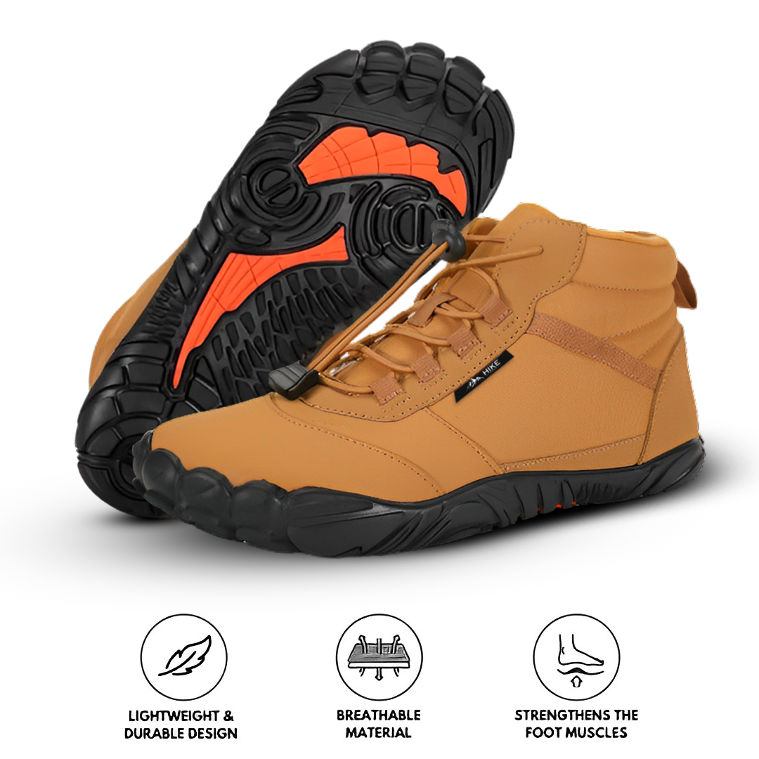 Evian Master - Non-slip & Waterproof Winter Barefoot Hike Footwear - Brown