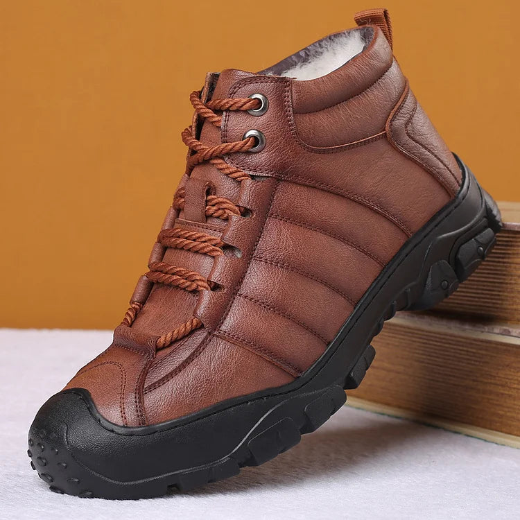 Winter Boots - Waterproof Fur Lined Leather Boots for Men
