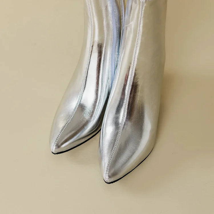 Women's Gold Metallic Ankle Boots