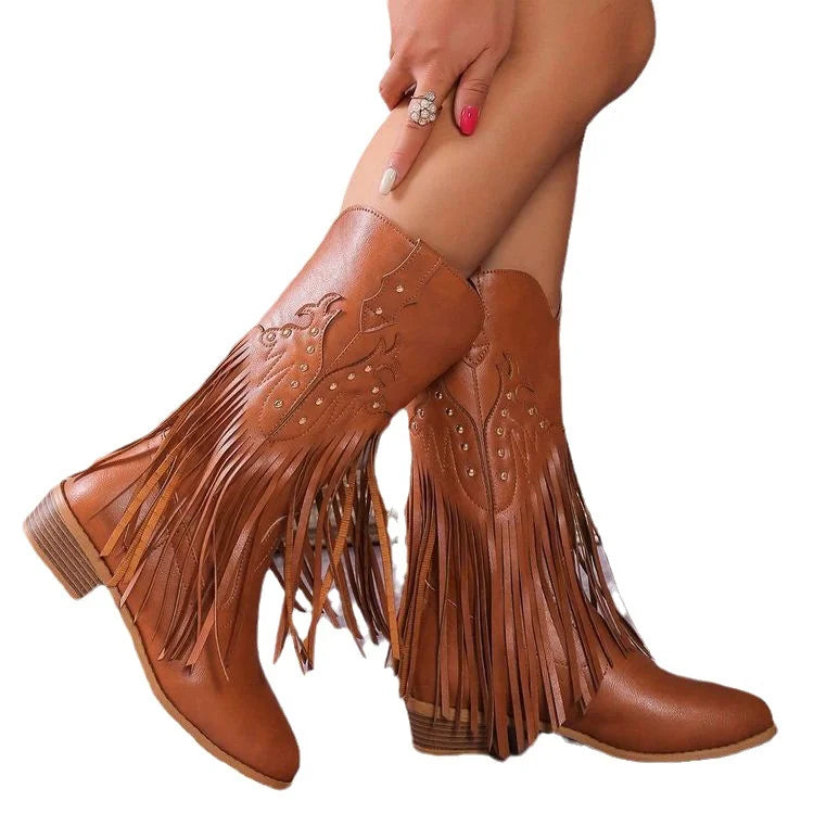Cowboy Boots With Fringes