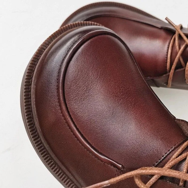 Women's Round toe Lace up Ankle Boots Shoes