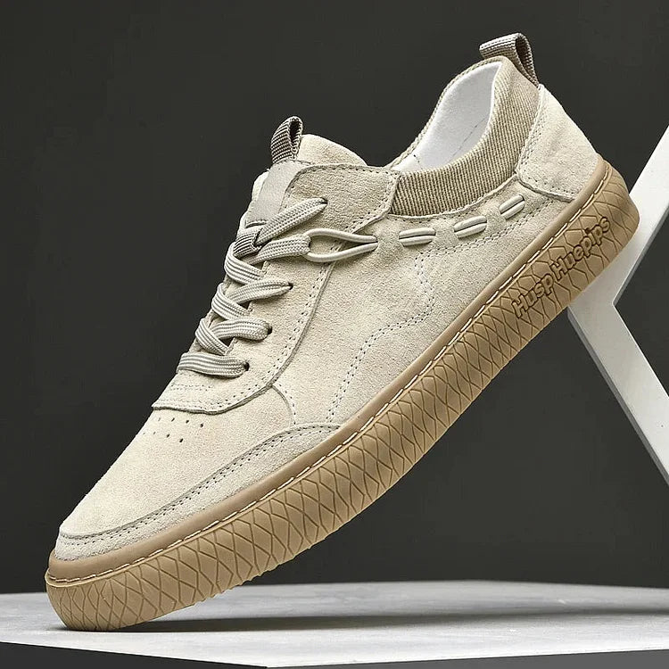 Men Casual Suede Sneakers With Textured Sole