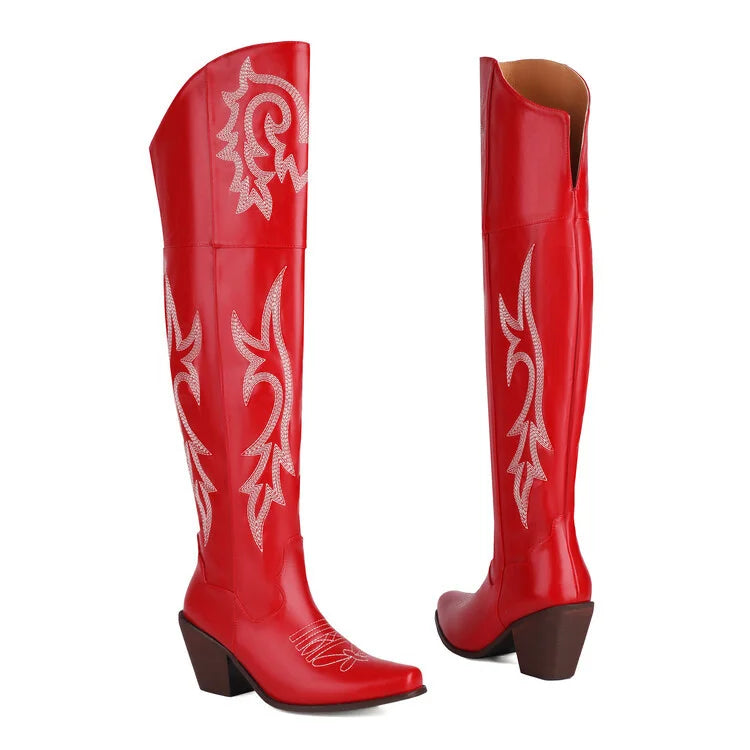 Tall Cowboy Boots - Faded Style