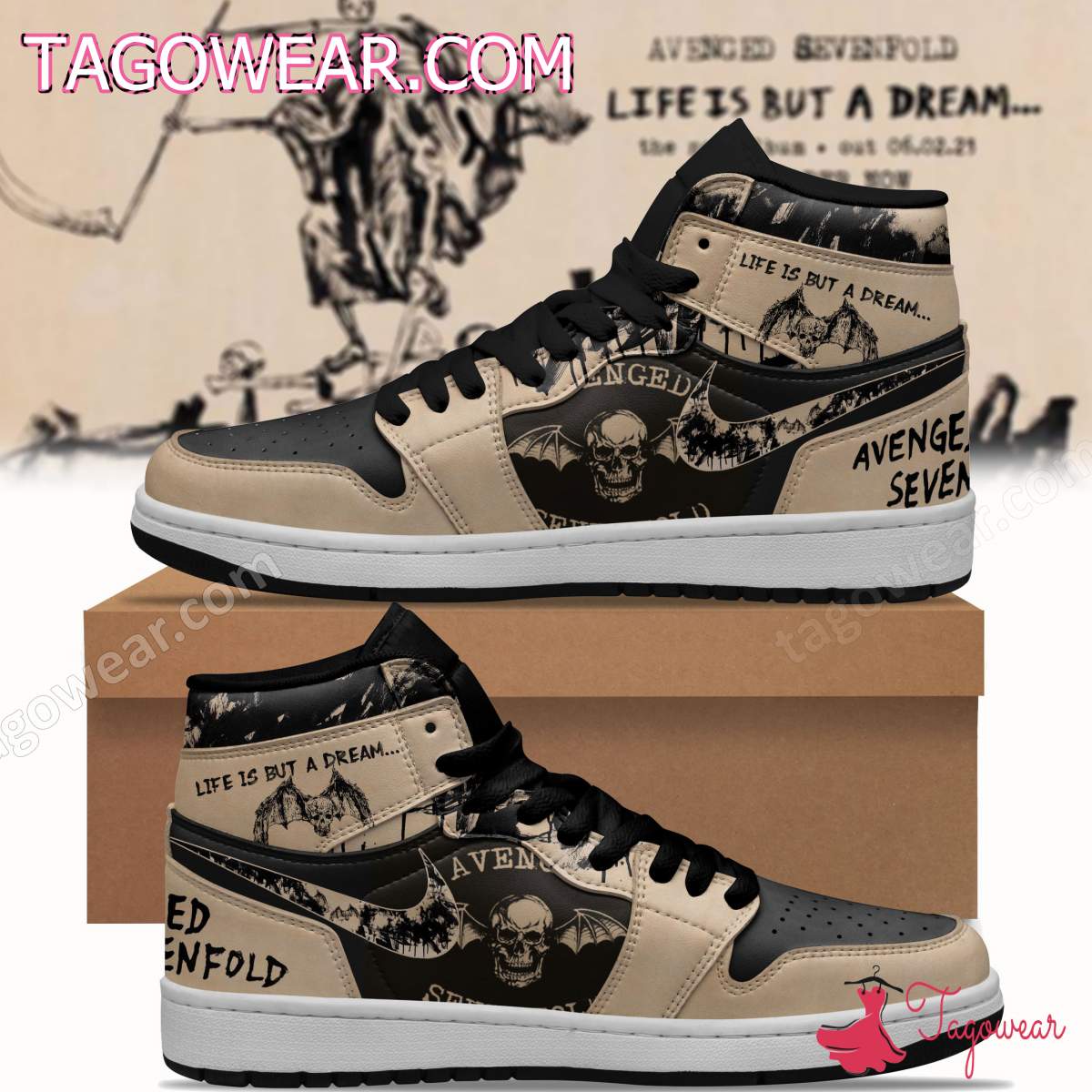 Footwearstorm Avenged Sevenfold AJ1 High Sneakers Shoes For Men And Women 1