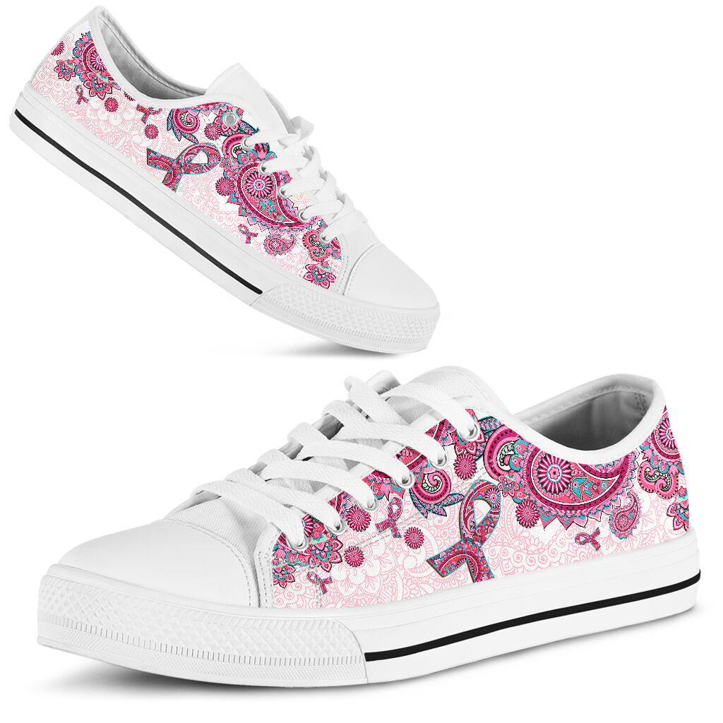 Footwearstorm Breast Cancer Awareness Breast Cancer Awareness Low Top Canvas Sneakers Shoes For Men And Women 1