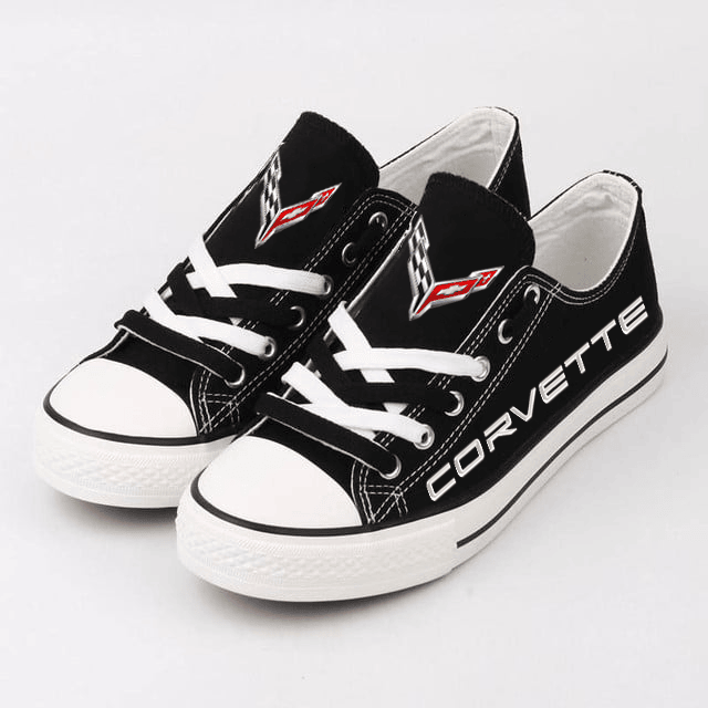Footwearstorm Chevrolet Corvette Low Top Canvas Sneakers Shoes For Men And Women 1