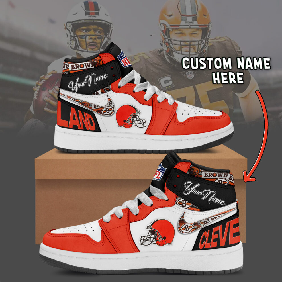Footwearstorm Cleveland Browns AJ1 High Sneakers Shoes For Men And Women 2
