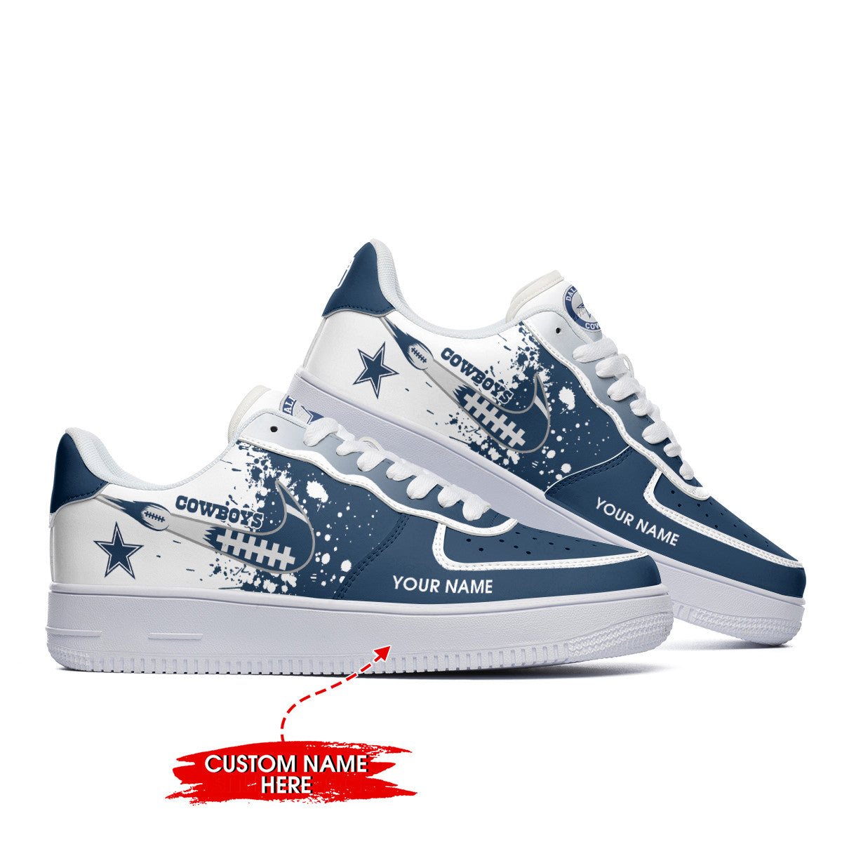 Footwearstorm Dallas Cowboys NFL Air Low-Top Sneakers Shoes For Men And Women 1205415