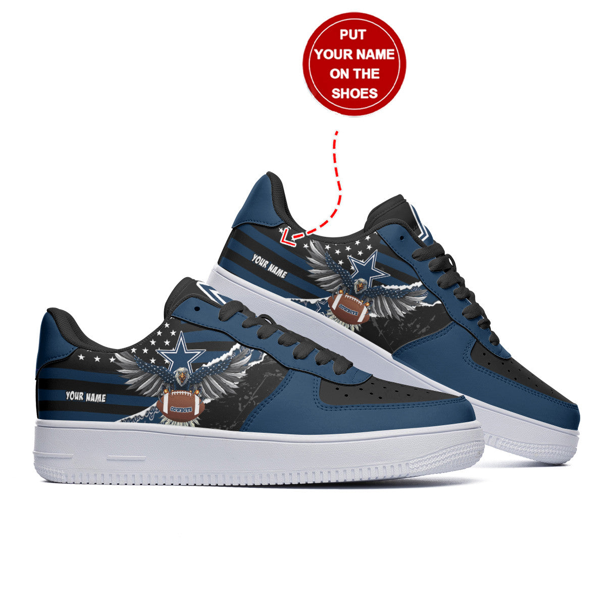 Footwearstorm Dallas Cowboys NFL Air Low-Top Sneakers Shoes For Men And Women 1205440