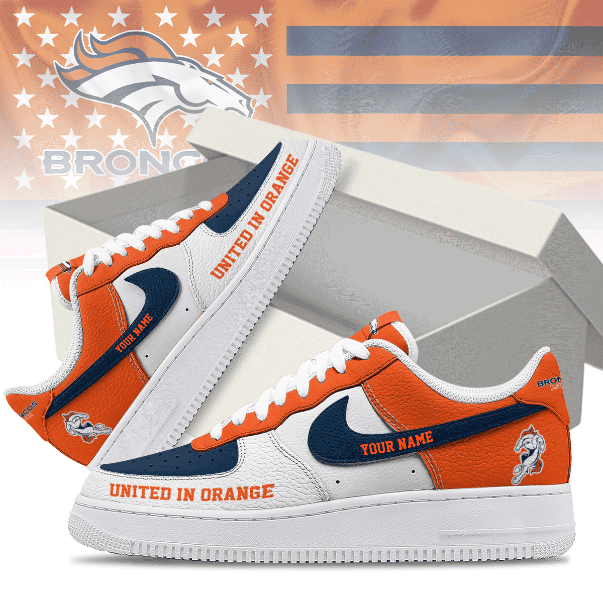 Footwearstorm Denver Broncos Air Low-Top Sneakers Shoes For Men And Women 2