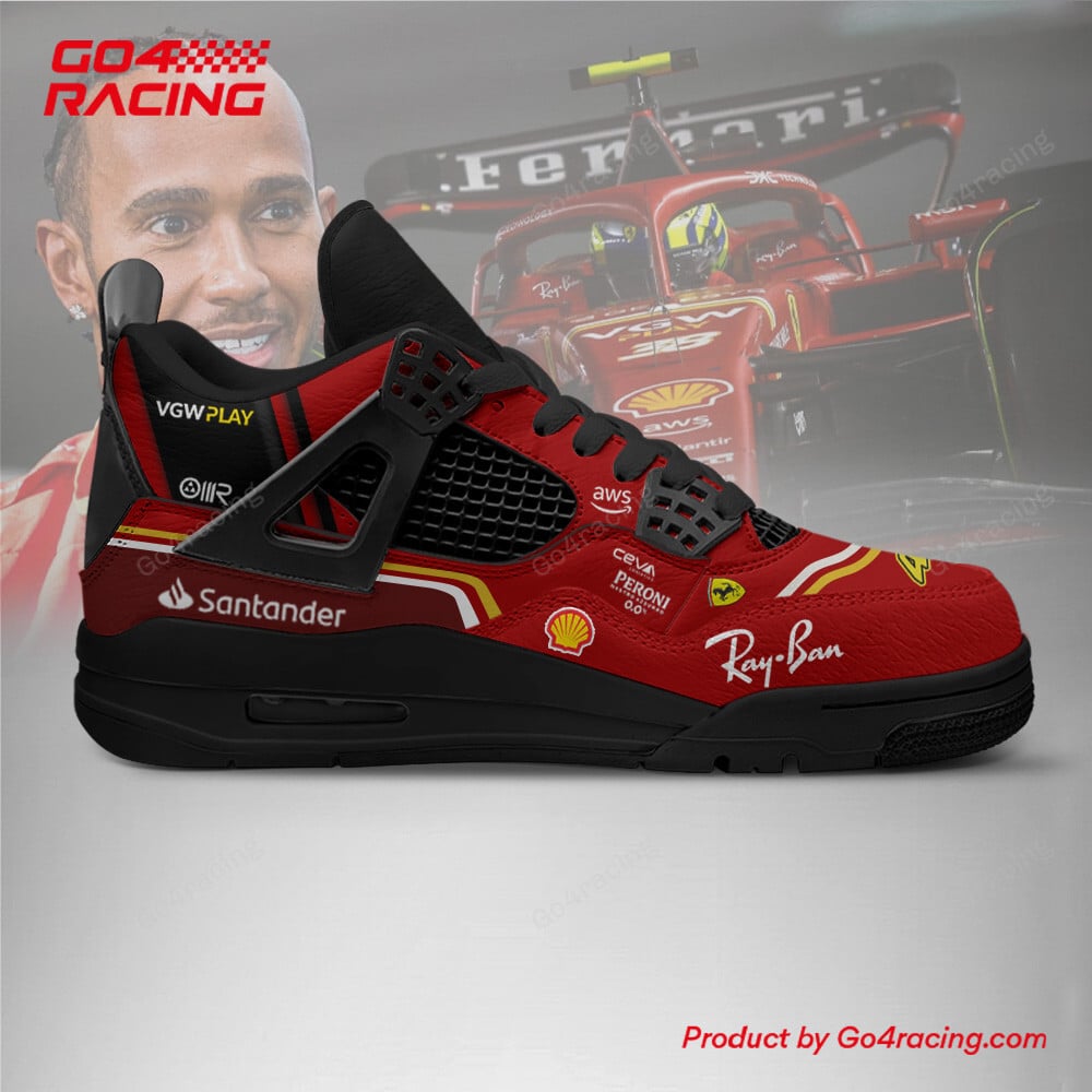 Footwearstorm Ferrari x Lewis Hamilton AJ4 Sneakers Shoes For Men And Women 1