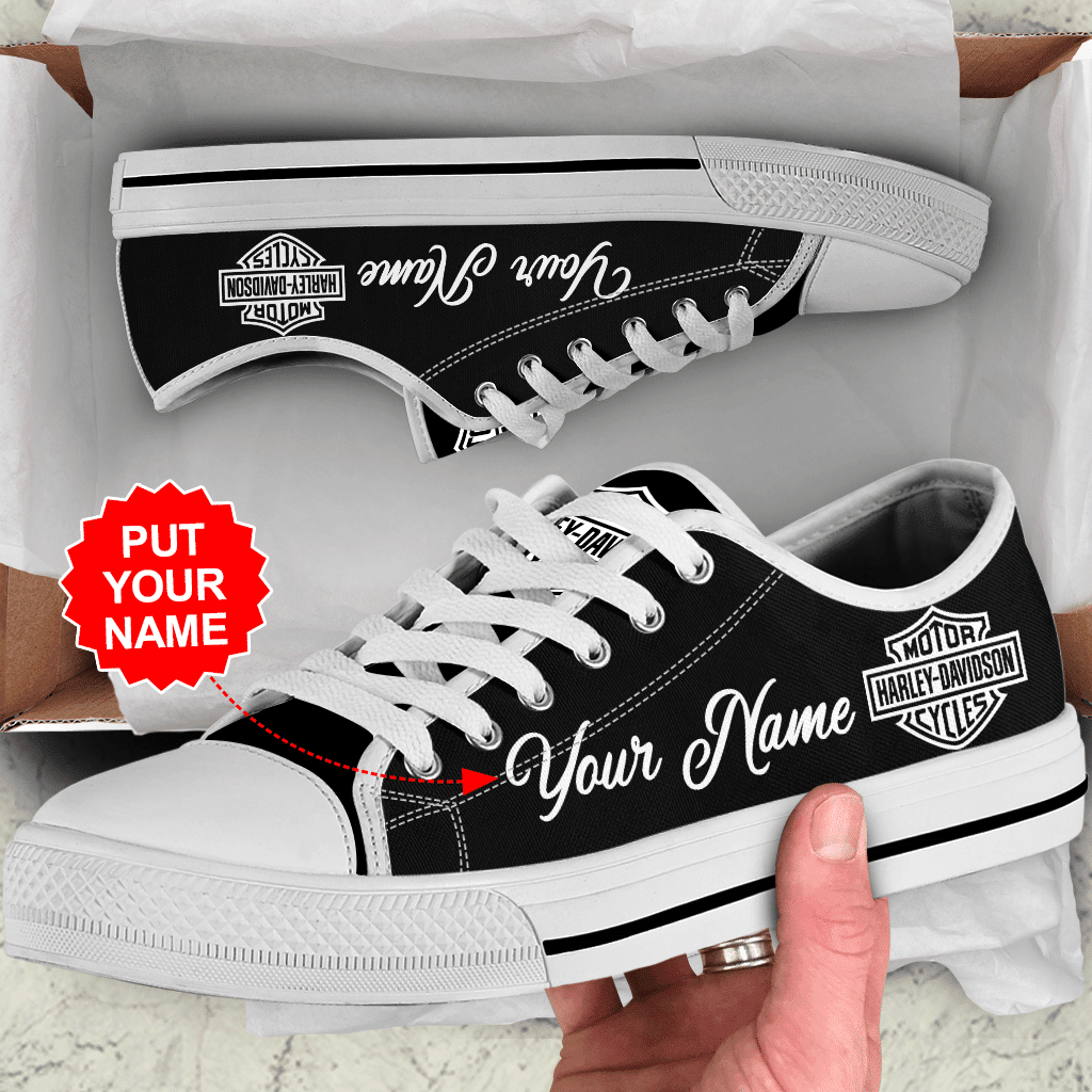 Footwearstorm Harley Davidson Low Top Canvas Sneakers Shoes For Men And Women 5