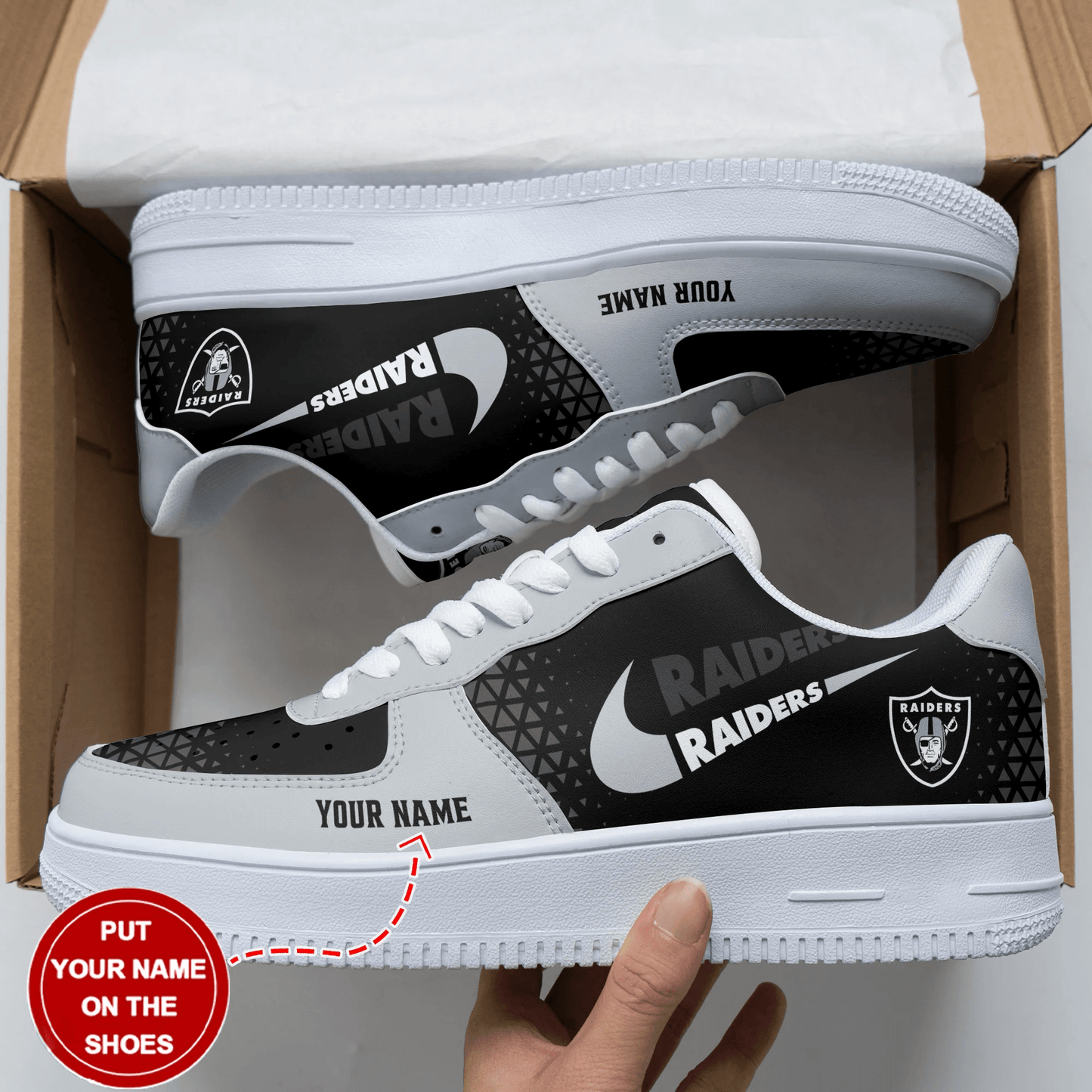 Footwearstorm Las Vegas Raiders NFL Air Low-Top Sneakers Shoes For Men And Women 1205325