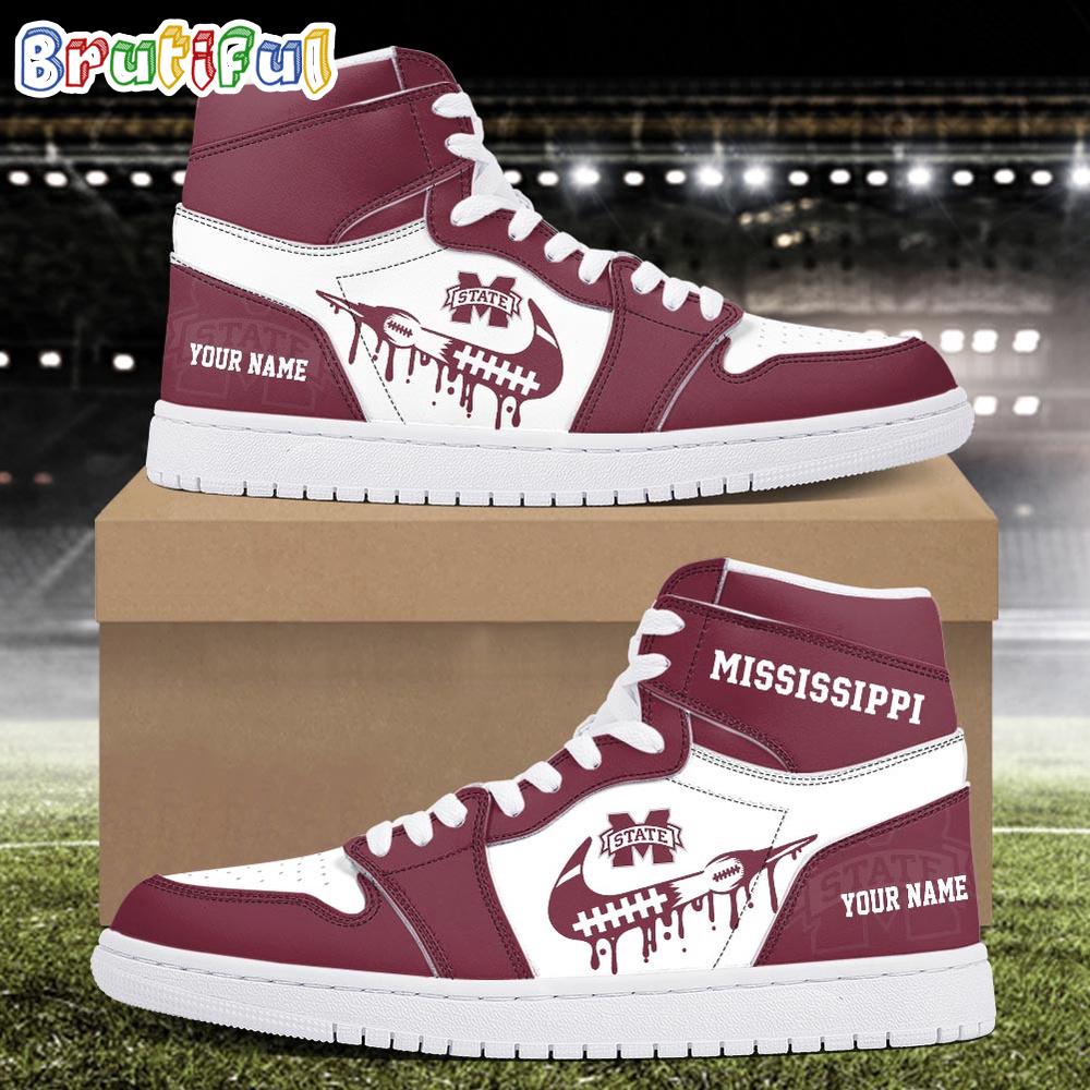 Footwearstorm Mississippi State Bulldogs AJ1 High Sneakers Shoes For Men And Women 1