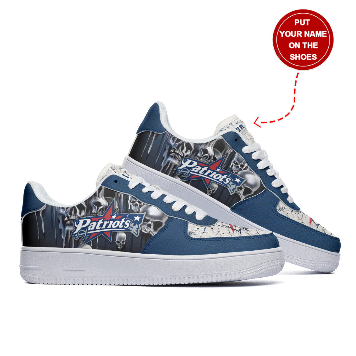 Footwearstorm New England Patriots NFL Air Low-Top Sneakers Shoes For Men And Women 1205383