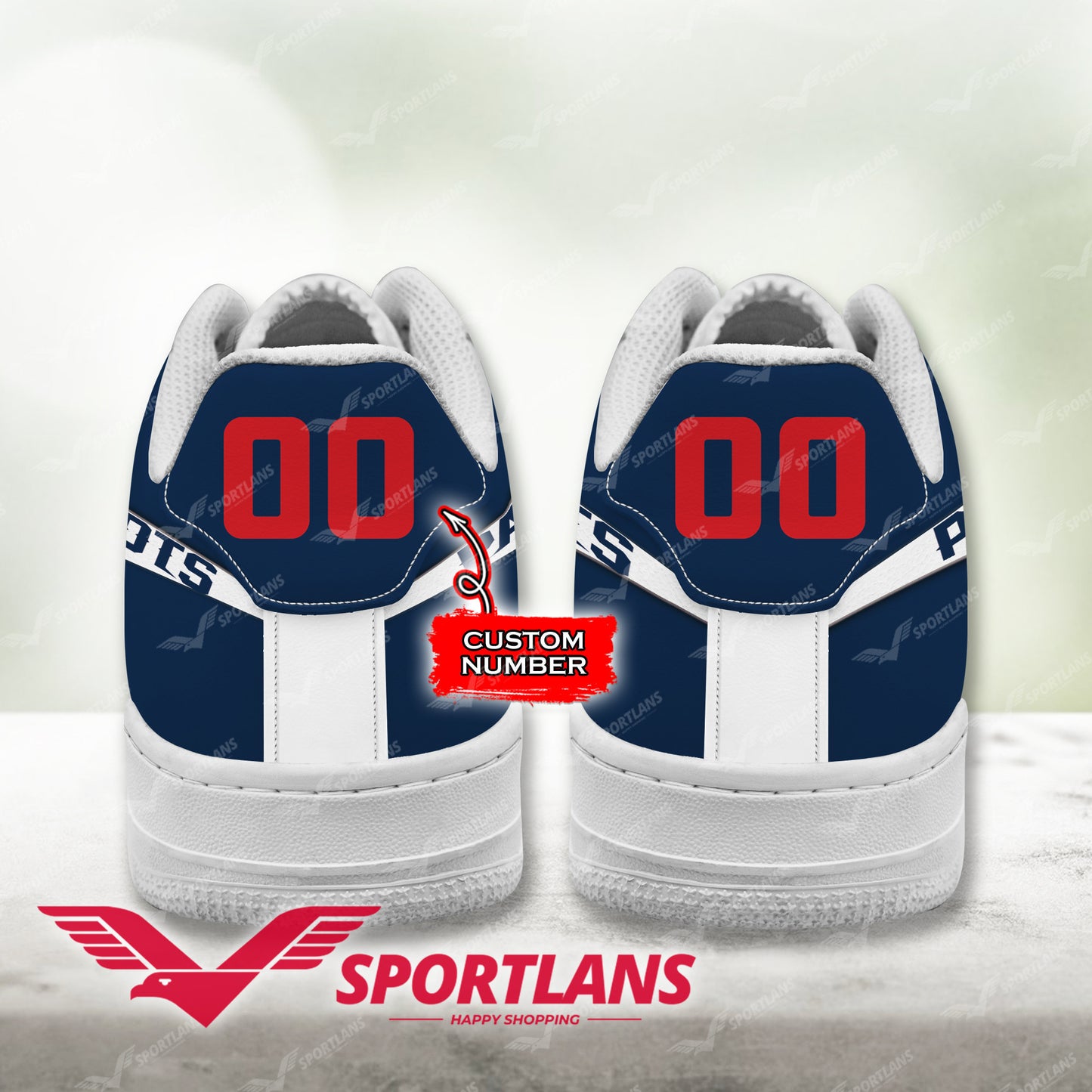 Footwearstorm New England Patriots NFL Air Low-Top Sneakers Shoes For Men And Women 1205665